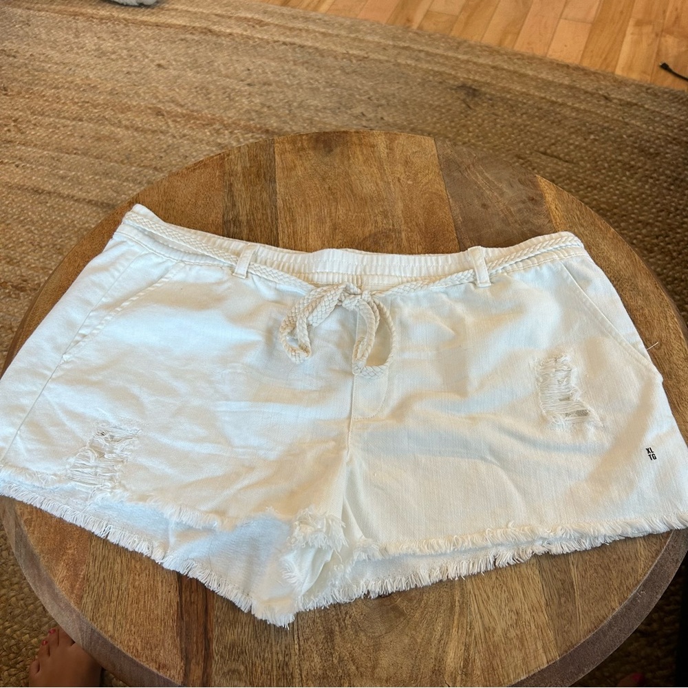Aerie XL elastic waist white denim short- NWT